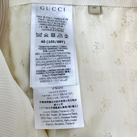Gucci Womens Ivory A-Line Textured Skirt - Picture 7 of 7